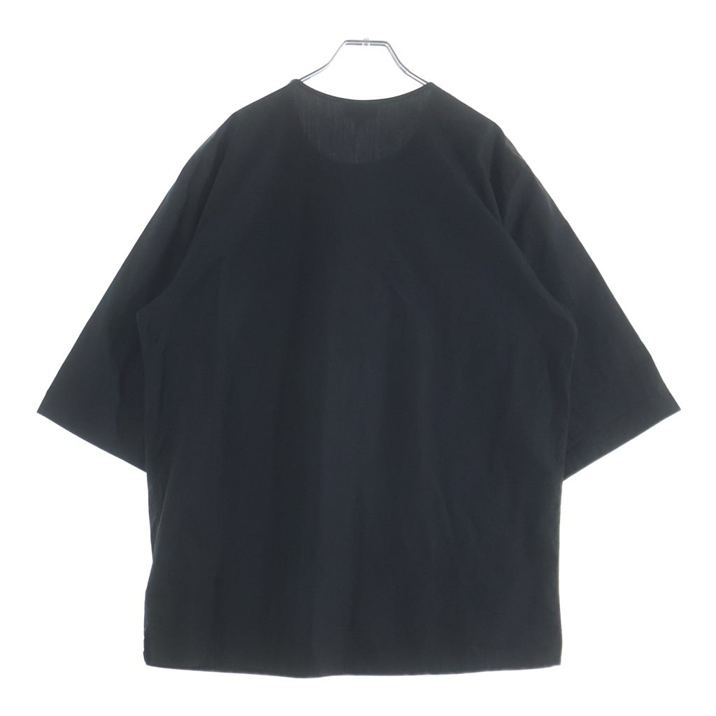 FENDI(フェンディ) FFロゴ ポケットデザイン ショルダージップ クルーネック 半袖Tシャツ カットソー ブラック FS0743-A2Q2