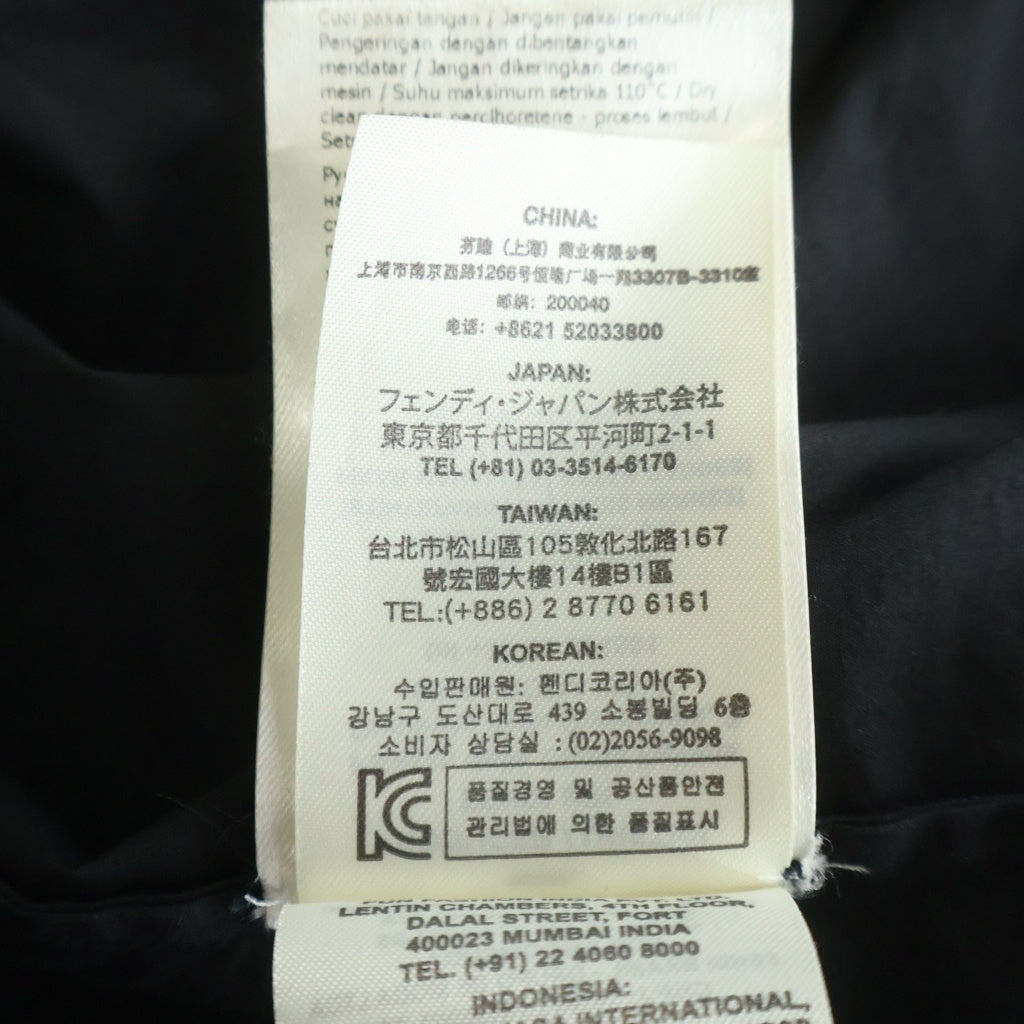 FENDI(フェンディ) FFロゴ ポケットデザイン ショルダージップ クルーネック 半袖Tシャツ カットソー ブラック FS0743-A2Q2
