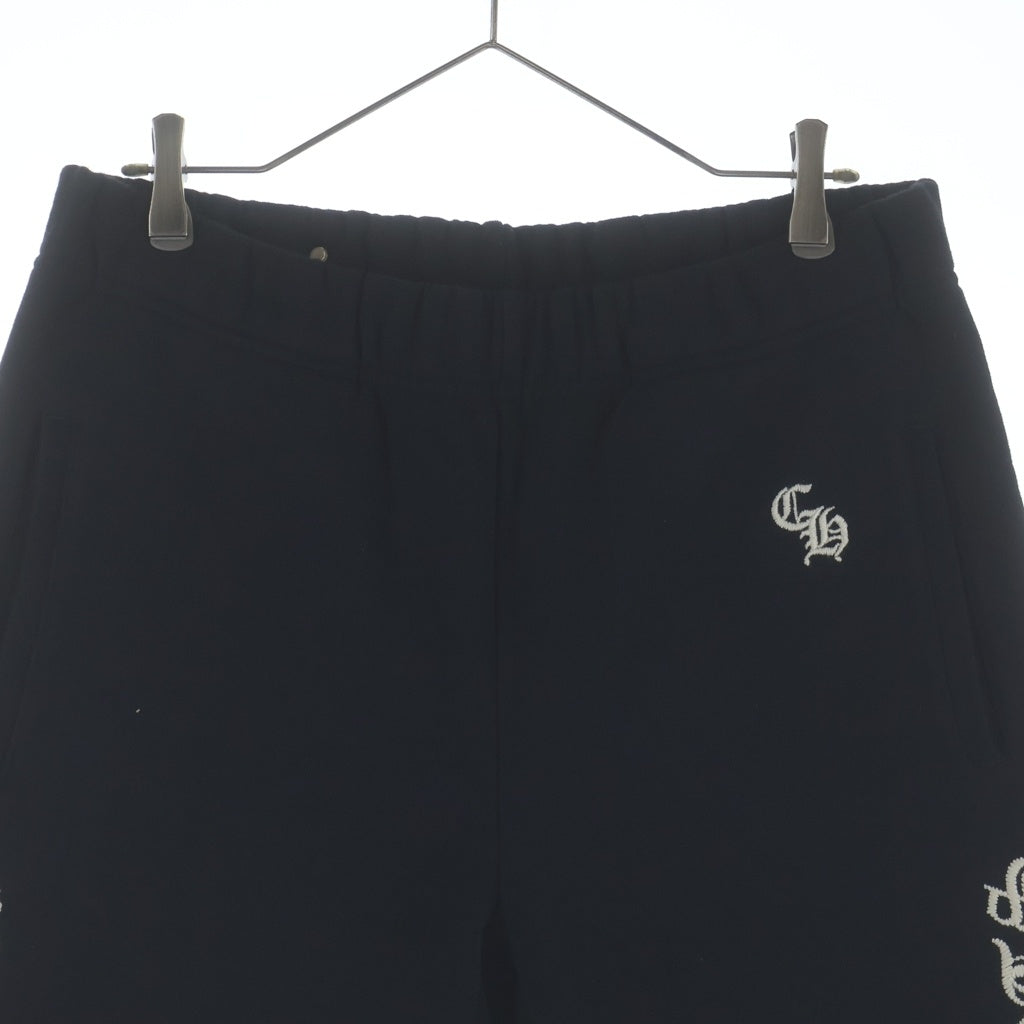 CHROME HEARTS(クロムハーツ) Y NOT SLO RIDE ワイノット ロゴ刺繍スウェット ハーフパンツ ショートパンツ ショーツ ブラック