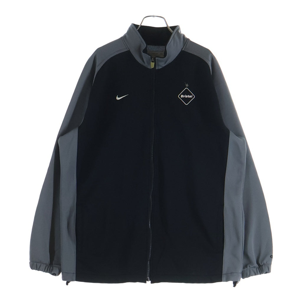 F.C.R.B./F.C.Real Bristol/FCRB(エフシーアールビー/エフシーレアルブリストル) ×ナイキ ロゴデザイン ドローコード付き ジップアップ ジャージ トラックジャケット ブラック/グレー