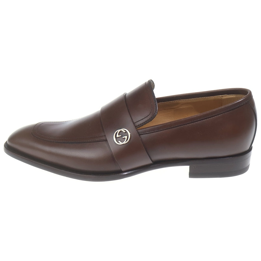 GUCCI(グッチ) インターロッキングG レザー シューズ ローファー ブラウン 407295