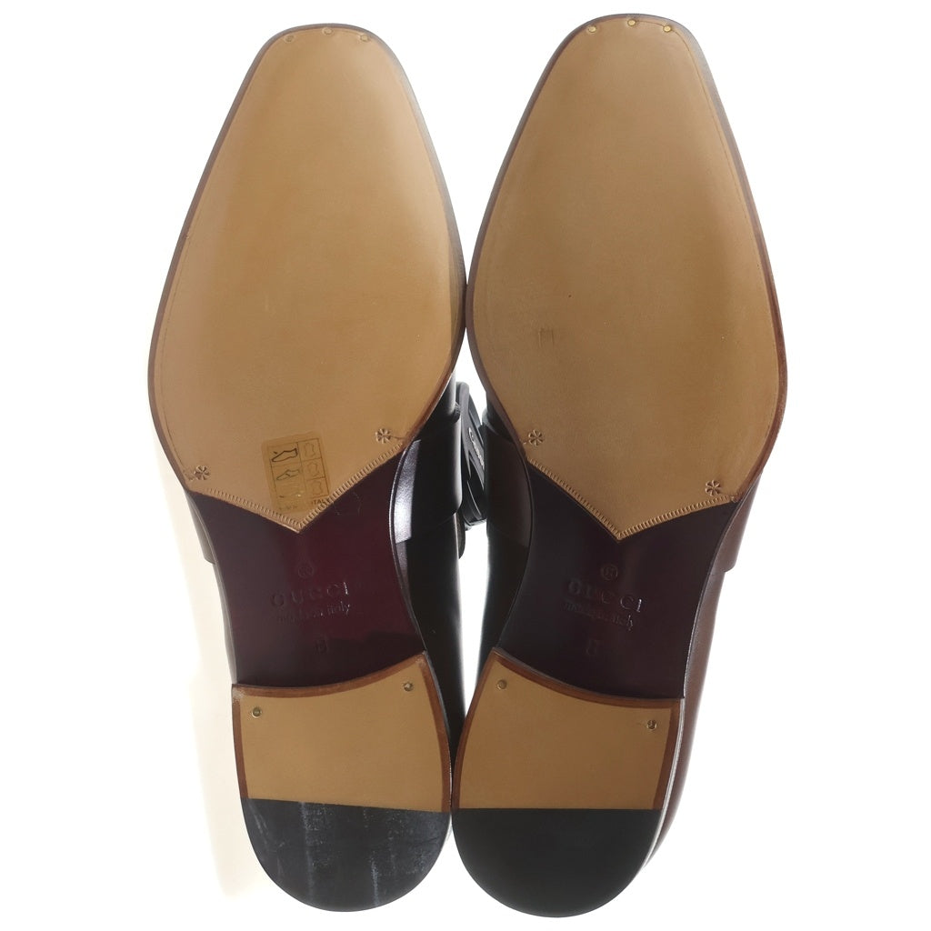 GUCCI(グッチ) インターロッキングG レザー シューズ ローファー ブラウン 407295