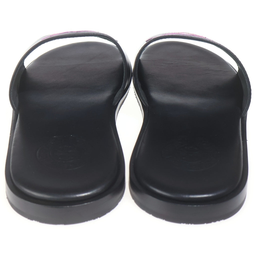 CHROME HEARTS(クロムハーツ) CH SLIDE LEATHER CHプラスパッチ レザー サンダル ブラック/ピンク