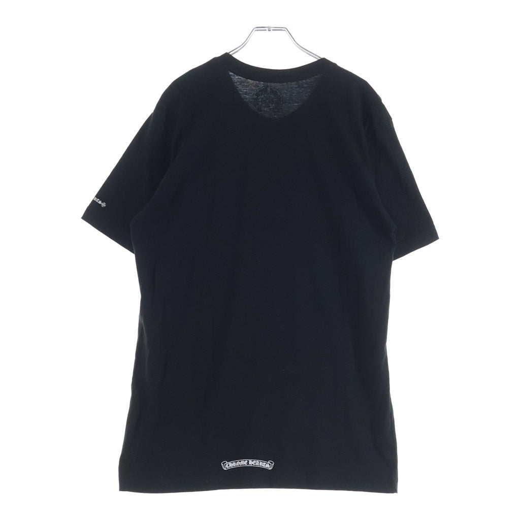 CHROME HEARTS(クロムハーツ) BACK CROSS NECK LOGO TEE バッククロス ネックロゴ クルーネック 半袖Tシャツ カットソー ブラック
