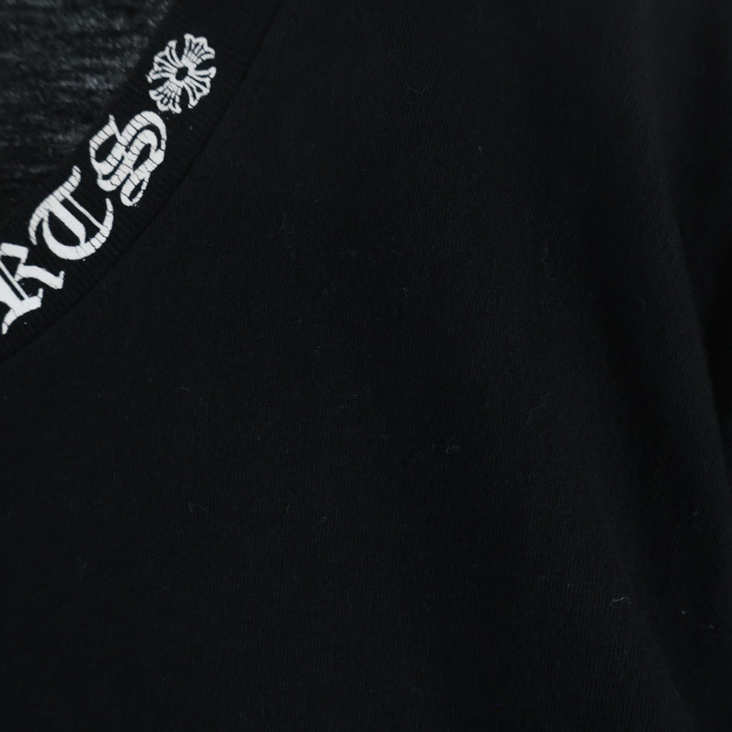 CHROME HEARTS(クロムハーツ) BACK CROSS NECK LOGO TEE バッククロス ネックロゴ クルーネック 半袖Tシャツ カットソー ブラック