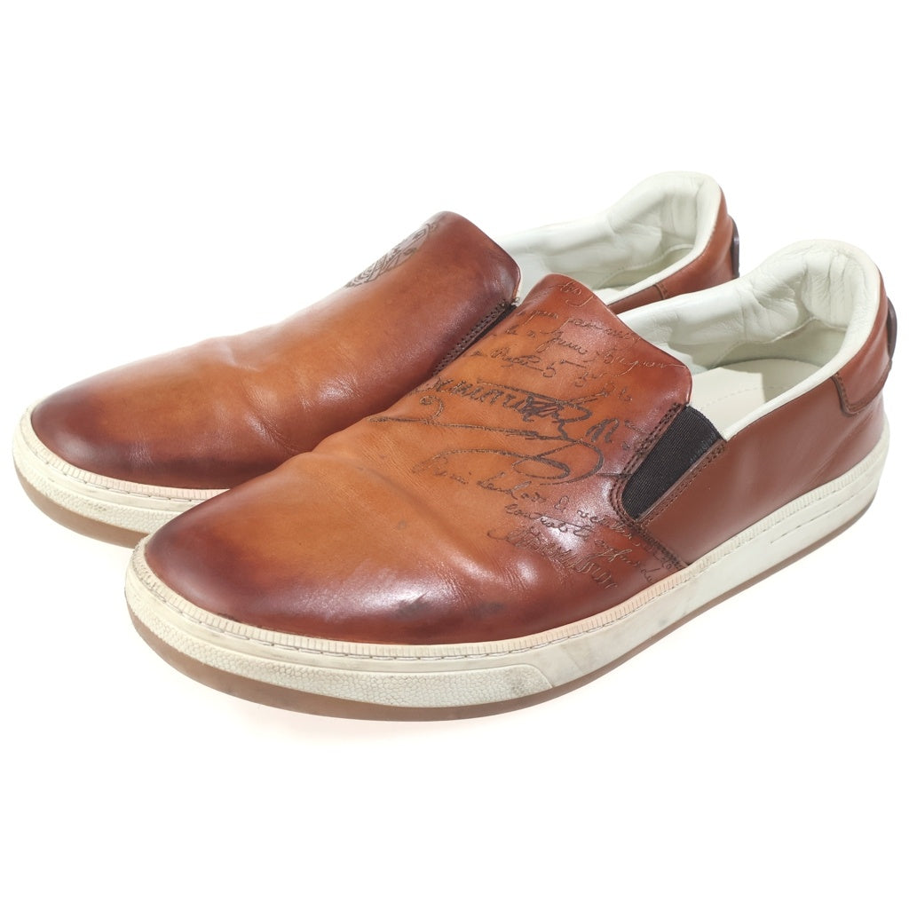 Berluti(ベルルッティ) SCRITTO スクリット カリグラフィ レザー スリッポン ローカットスニーカー ブラウン