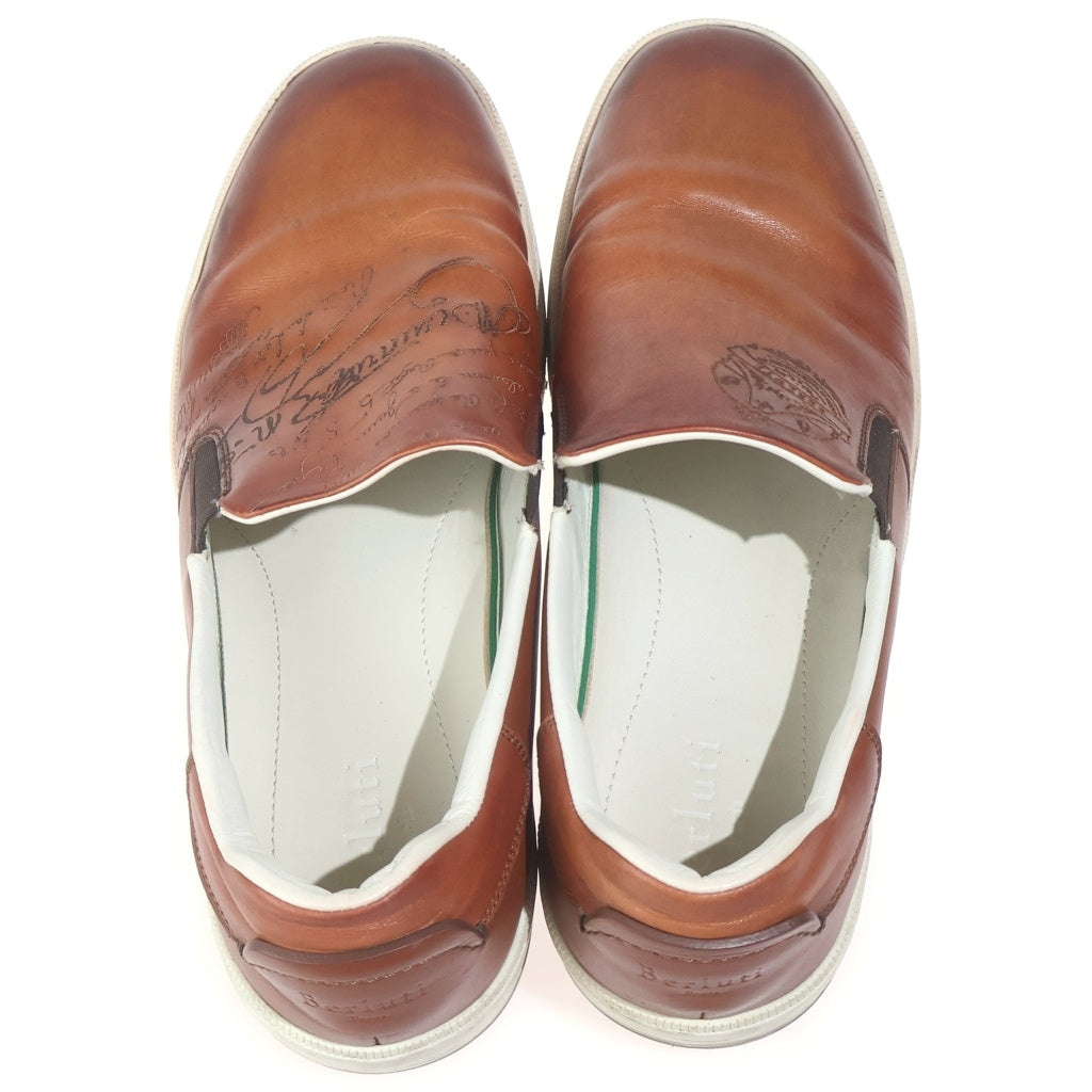 Berluti(ベルルッティ) SCRITTO スクリット カリグラフィ レザー スリッポン ローカットスニーカー ブラウン