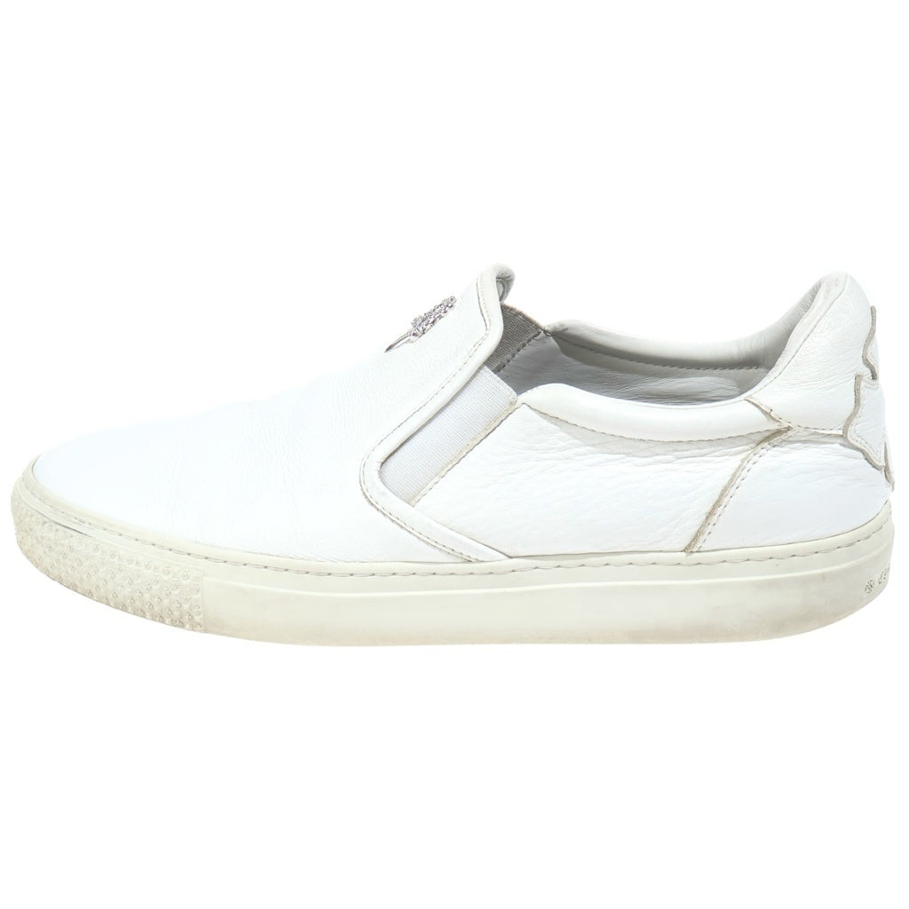 CHROME HEARTS(クロムハーツ) SLIP ON スリッポン CHプラス レザーパッチ ダガー ローカットスニーカー ホワイト