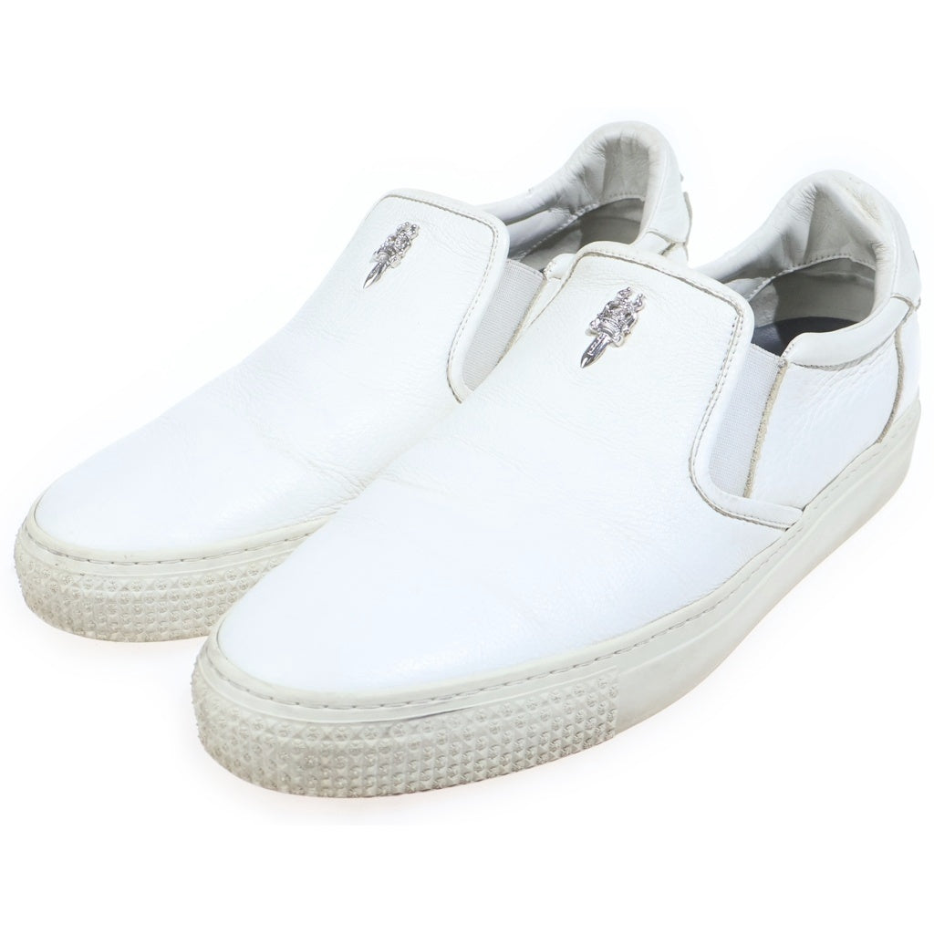 CHROME HEARTS(クロムハーツ) SLIP ON スリッポン CHプラス レザーパッチ ダガー ローカットスニーカー ホワイト