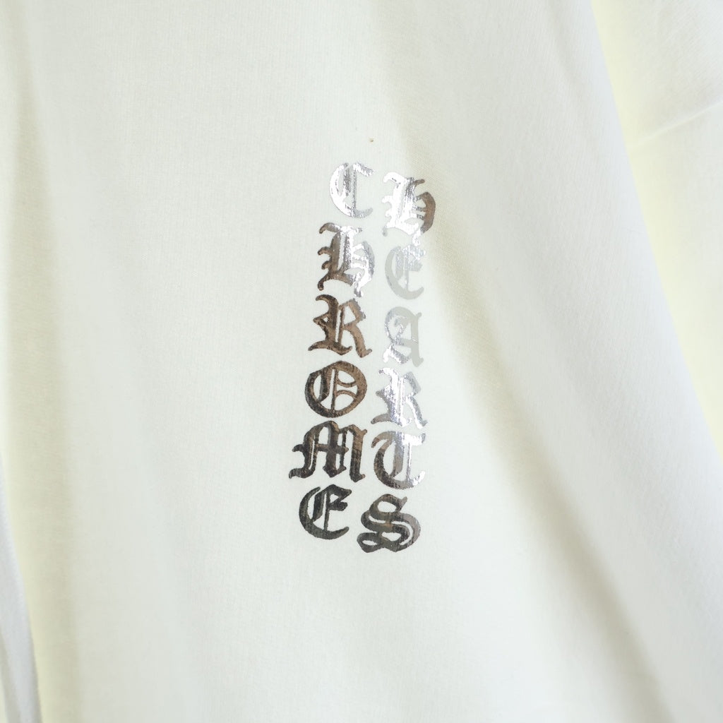 CHROME HEARTS(クロムハーツ) FOIL HOODIE ロゴプリント スウェット プルオーバーパーカー ホワイト