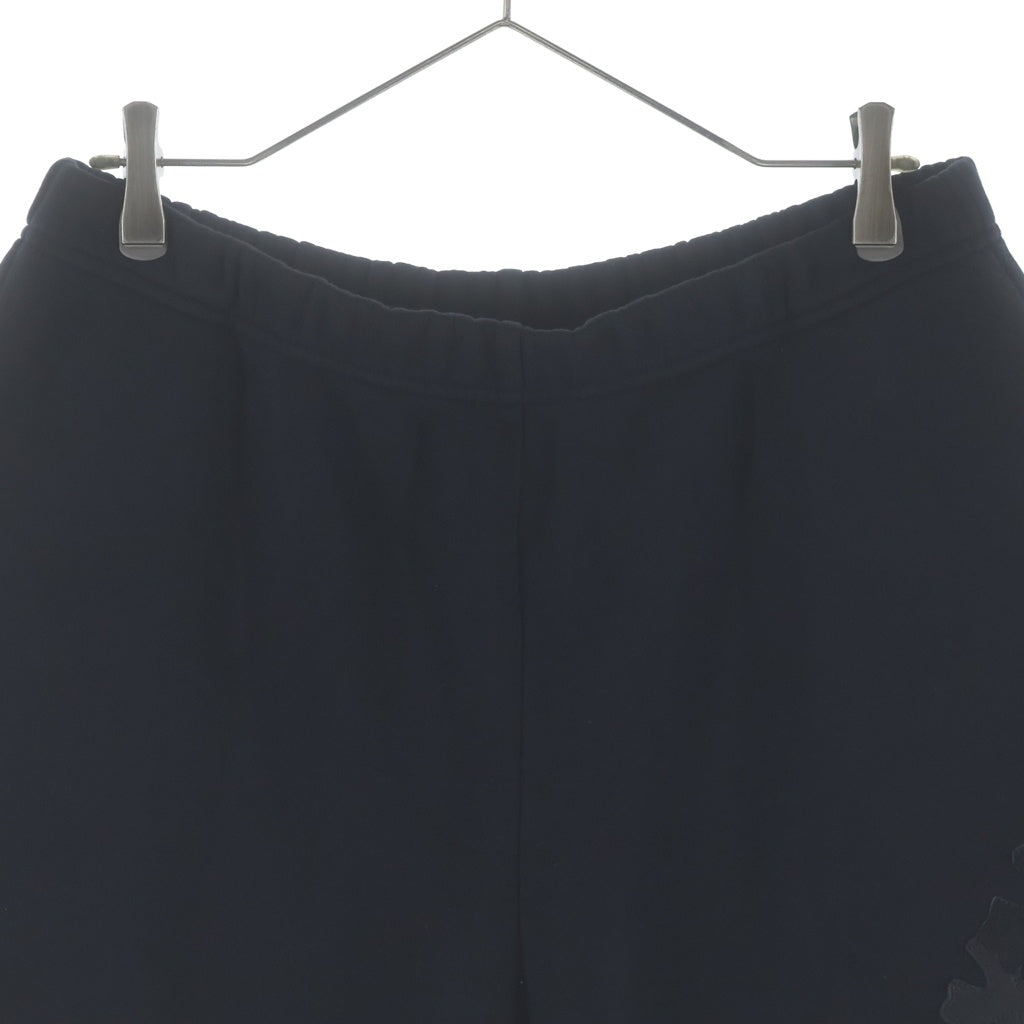 CHROME HEARTS(クロムハーツ) Y NOT SWEAT HALF PANTS ワイノット パテント ハラコレザークロスパッチ スウェット ハーフパンツ ショートパンツ ショーツ ブラック