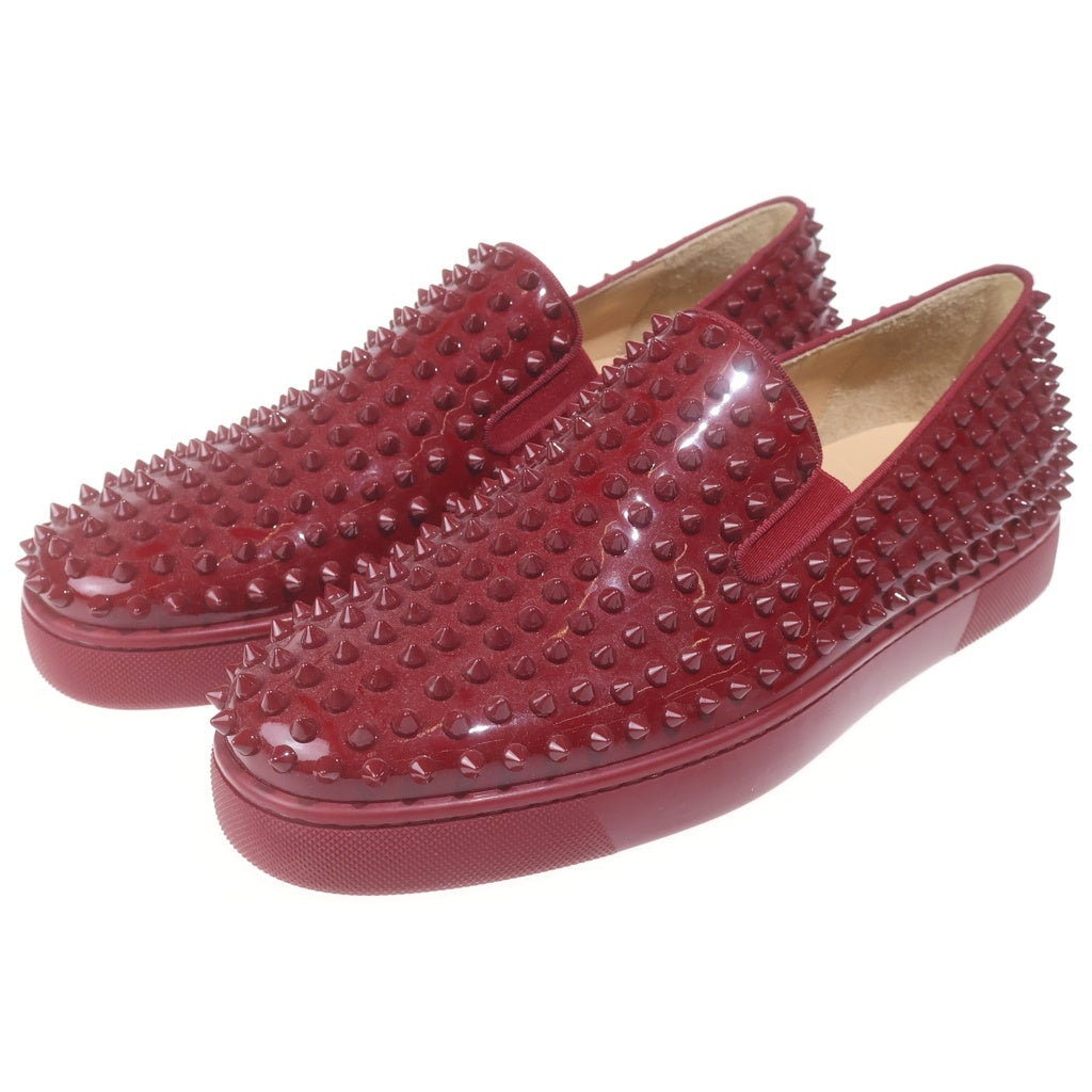CHRISTIAN LOUBOUTIN(クリスチャンルブタン) ROLLERBOY SPIKES ローラーボーイスパイク スタッズデザイン スリッポン ローファー レッド