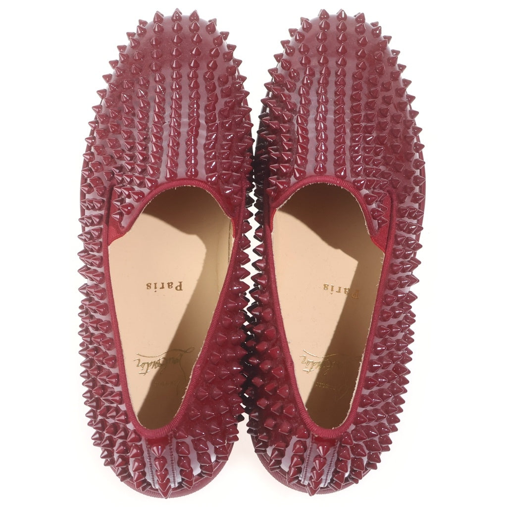 CHRISTIAN LOUBOUTIN(クリスチャンルブタン) ROLLERBOY SPIKES ローラーボーイスパイク スタッズデザイン スリッポン ローファー レッド