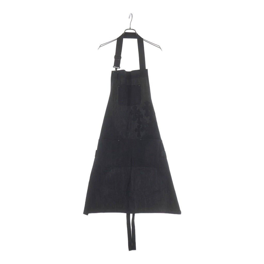 CHROME HEARTS(クロムハーツ) CEMETERY CROSS APRON セメタリークロスパッチ付き デニムエプロン ブラック
