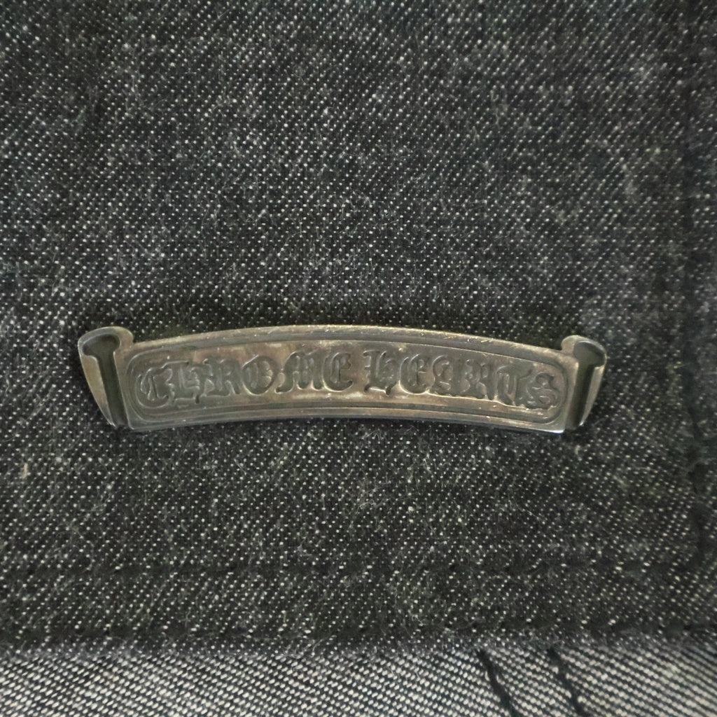CHROME HEARTS(クロムハーツ) CEMETERY CROSS APRON セメタリークロスパッチ付き デニムエプロン ブラック