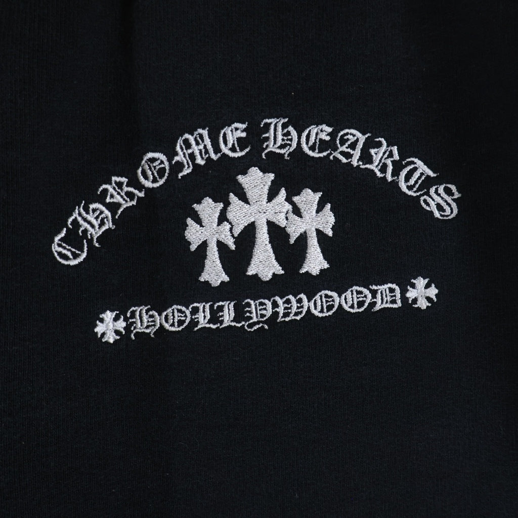 CHROME HEARTS(クロムハーツ) SAILIN Y NOT Cemetery Cross Sweat Pants ワイノット セメタリークロス刺繍 スウェットパンツ ブラック