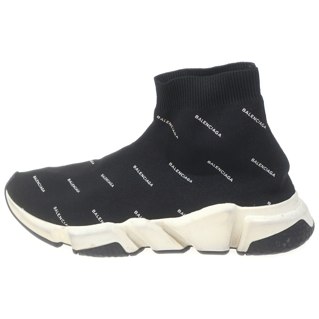 BALENCIAGA(バレンシアガ) SPEED TRAINER MID LOGO PRINT スピードトレーナー ロゴ 総柄 ハイカットスニーカー ソックススニーカー ブラック 530360