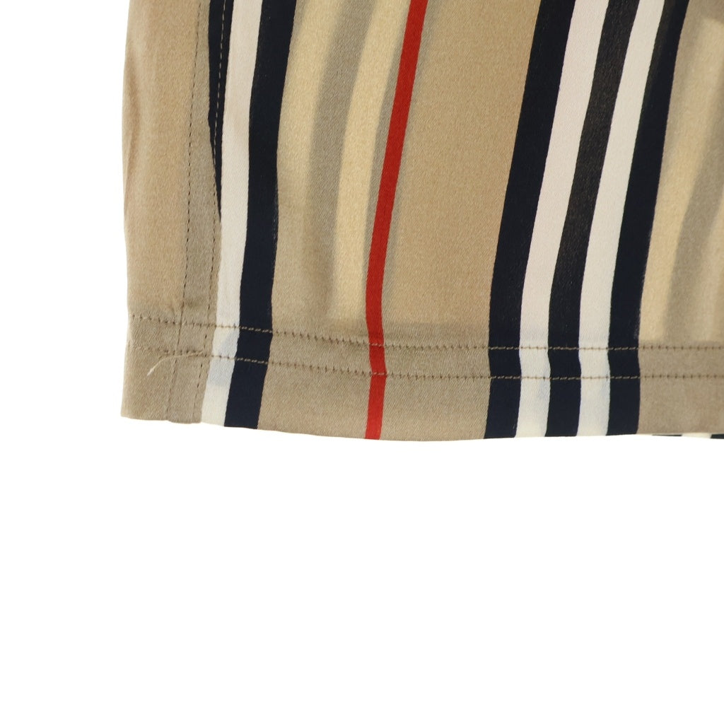 BURBERRY(バーバリー) アイコンストライプ リブウエスト シルク ショートパンツ ハーフパンツ ショーツ ブラウン レディース 8014286