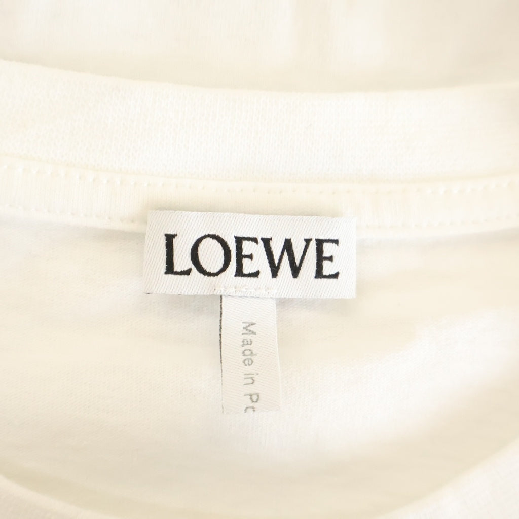 LOEWE(ロエベ) アナグラム ロゴ刺繍 オーバーサイズ 半袖Tシャツ カットソー ホワイト レディース S359341XA4