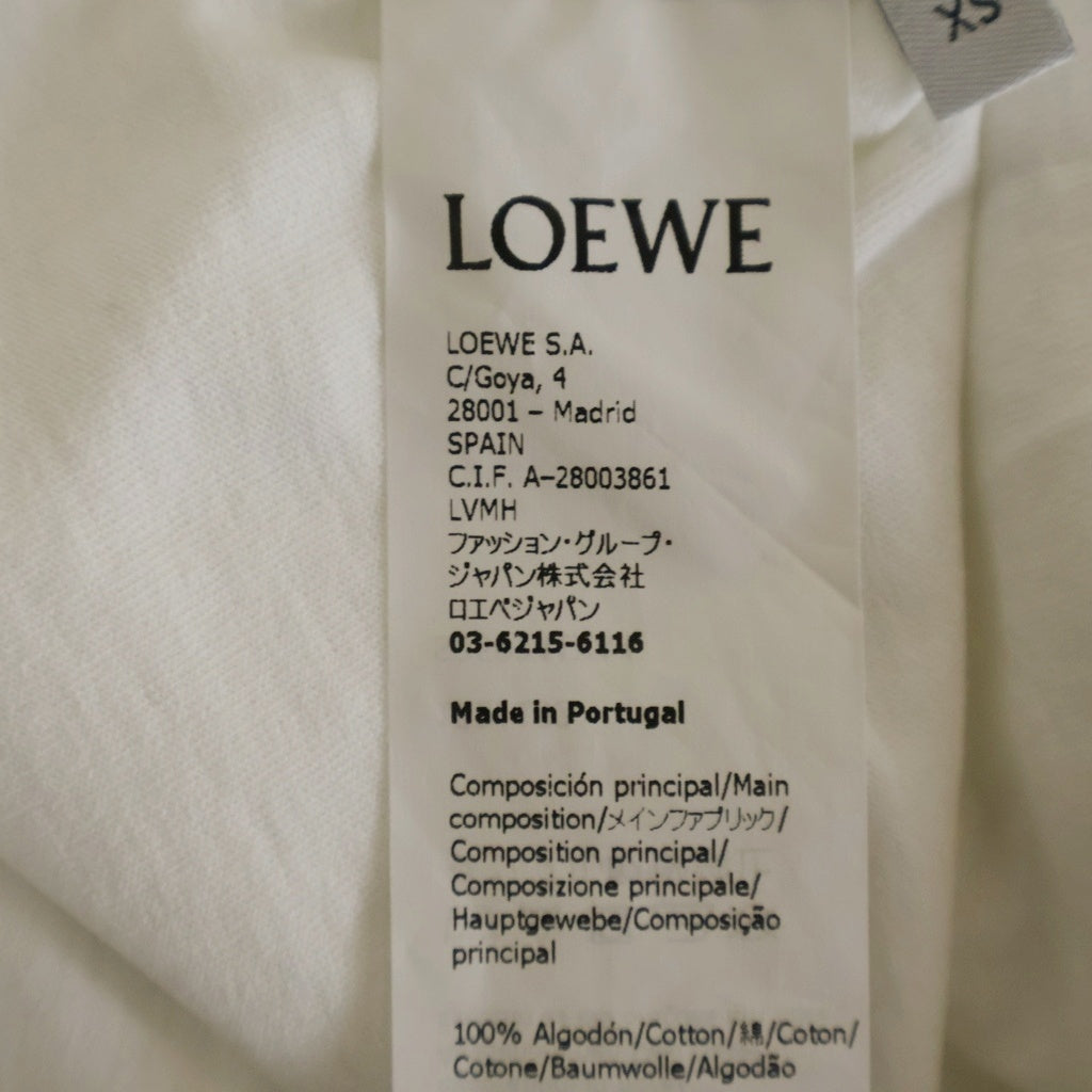 LOEWE(ロエベ) アナグラム ロゴ刺繍 オーバーサイズ 半袖Tシャツ カットソー ホワイト レディース S359341XA4