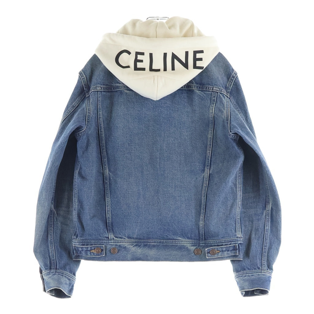 CELINE(セリーヌ) ロゴプリント フード付き デニム トラッカージャケット インディゴ レディース 2Q858930F.07UW