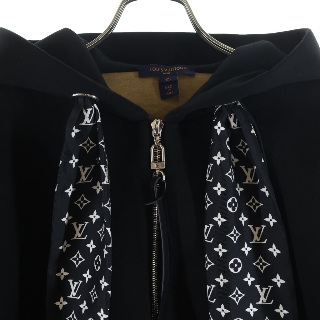 LOUIS VUITTON(ルイヴィトン) 25AW モノグラム シルクスカーフ ジップアップ フーディー パーカー ブラック レディース RW252WB ZHP FTST90