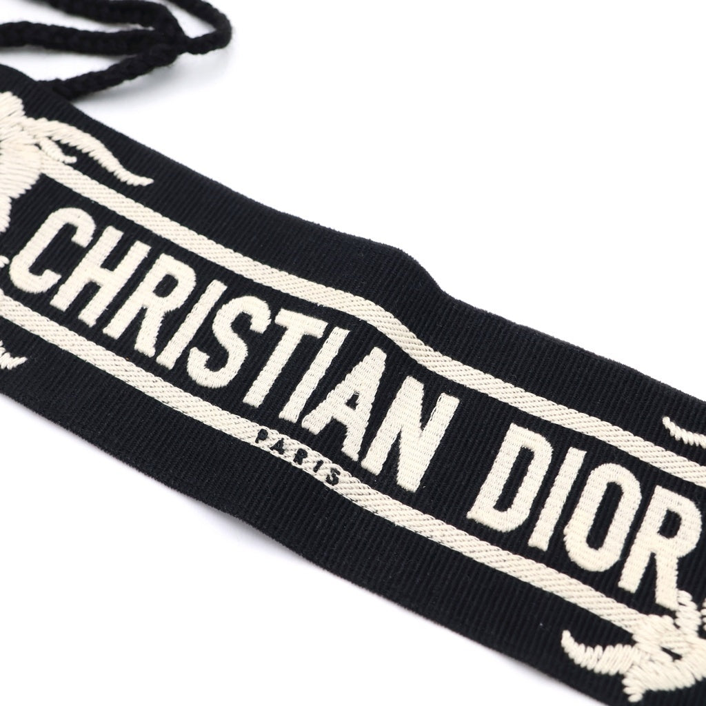 Christian Dior(クリスチャンディオール) ロゴ刺繍 キャンバス メキシカンフラワーベルト 23-MA-1108 レディース