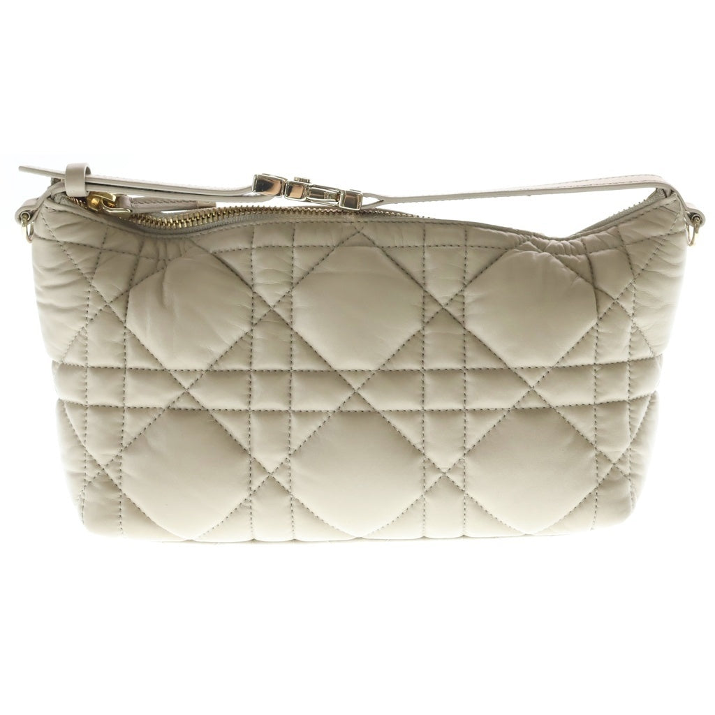 Christian Dior(クリスチャンディオール) カナージュ スモール ノマドポーチ レザー ハンドバッグ ベージュ レディース 50-MA-0242