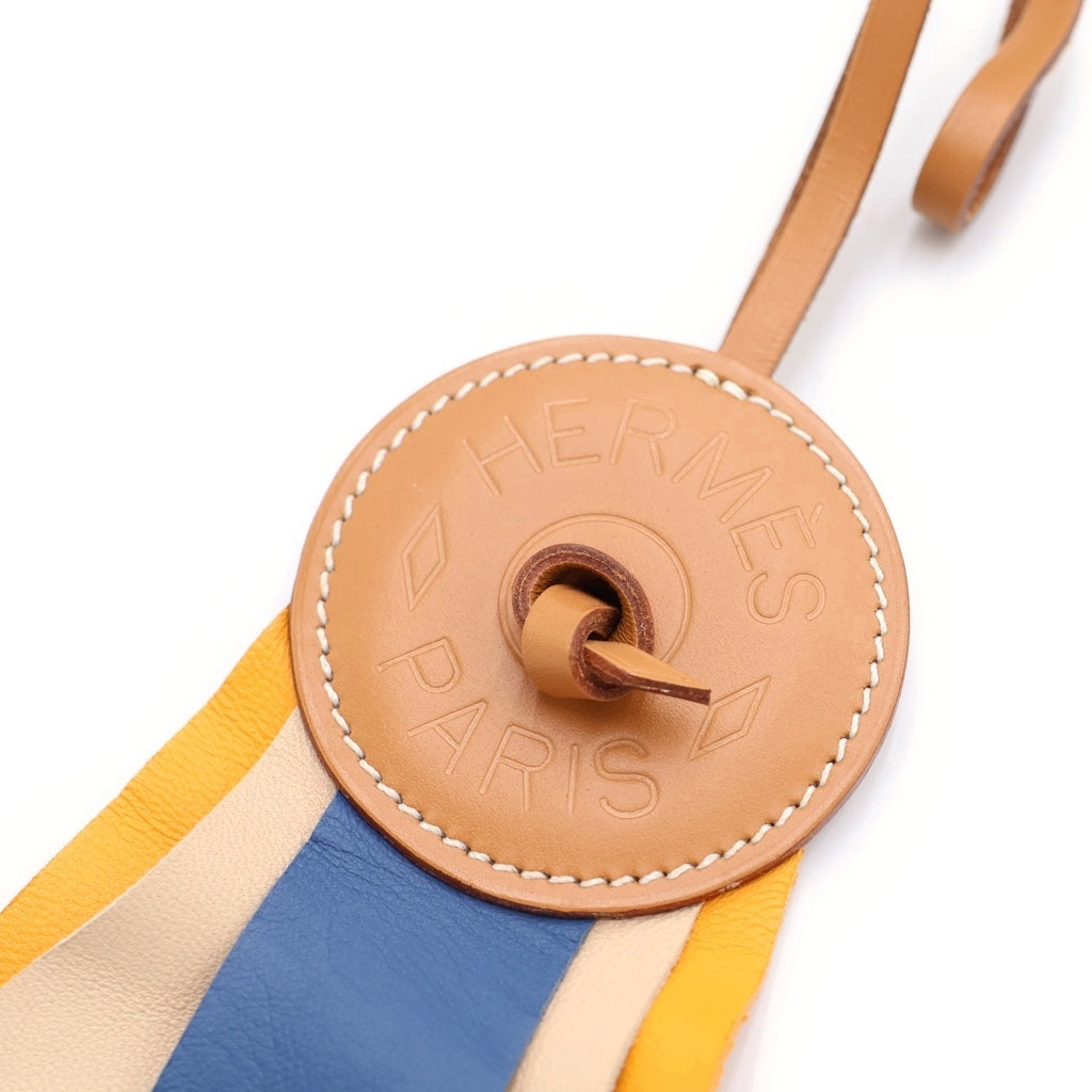 HERMES(エルメス) パドックフラット ヴァッシュハンター セリエ レザー チャーム キーホルダー ブラウン レディース