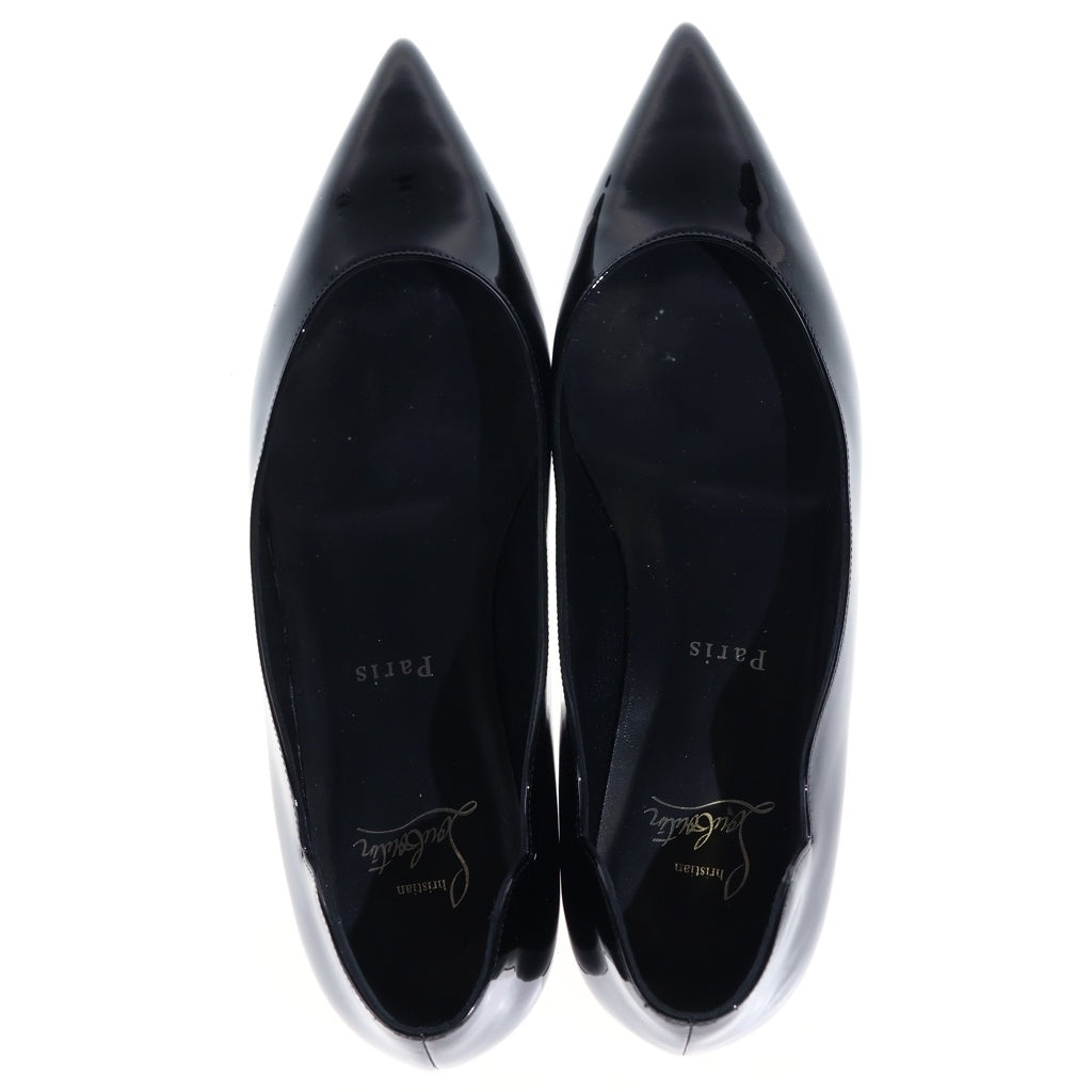 CHRISTIAN LOUBOUTIN(クリスチャンルブタン) HOT CHICKITA FLAT ホット チキータ フラット エナメル パテント ポインテッドトゥ フラットシューズ パンプス ブラック レディース