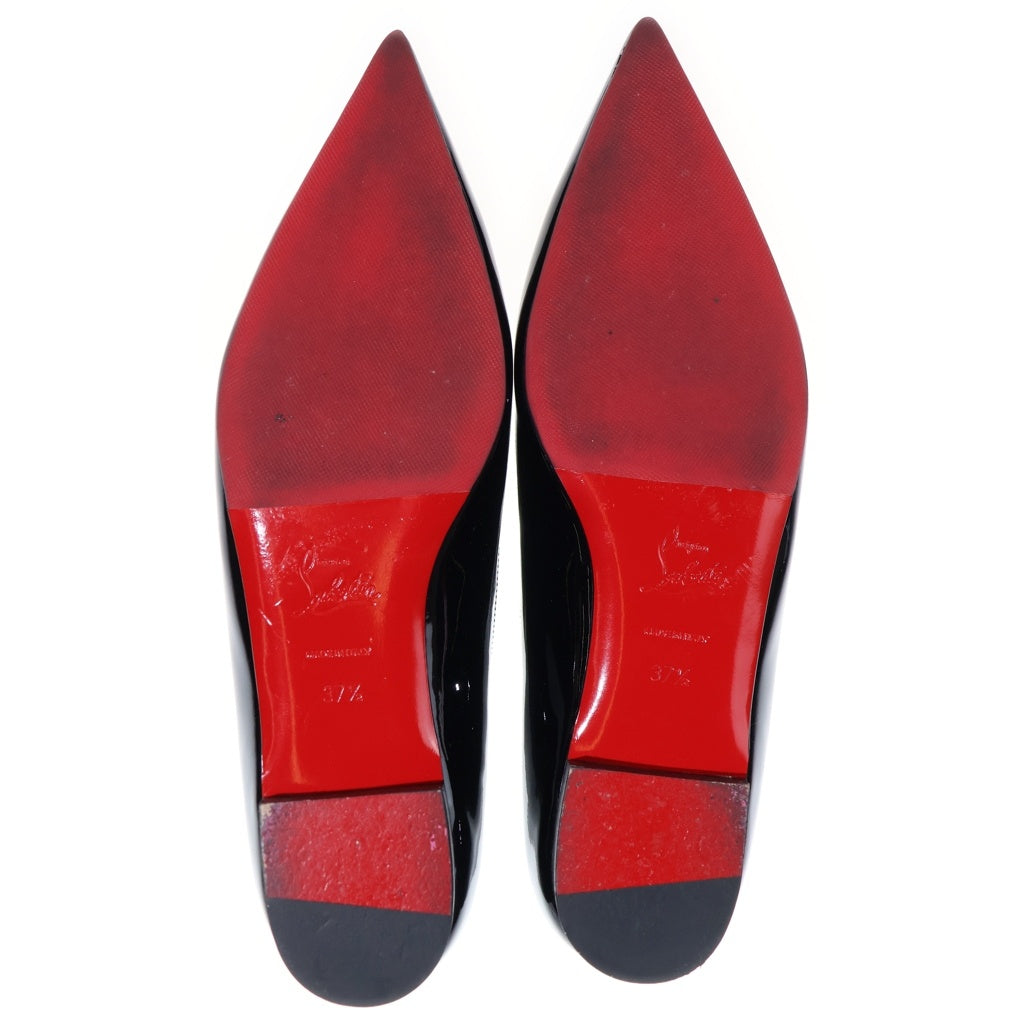 CHRISTIAN LOUBOUTIN(クリスチャンルブタン) HOT CHICKITA FLAT ホット チキータ フラット エナメル パテント ポインテッドトゥ フラットシューズ パンプス ブラック レディース