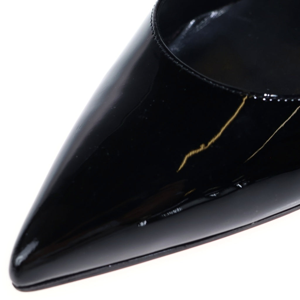 CHRISTIAN LOUBOUTIN(クリスチャンルブタン) HOT CHICKITA FLAT ホット チキータ フラット エナメル パテント ポインテッドトゥ フラットシューズ パンプス ブラック レディース