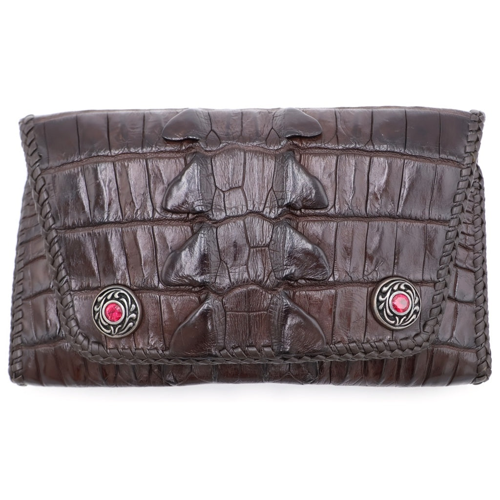 VAN AMBURG(ヴァンアンバーグレザーズ) Exotic Leather Biker Wallet エキゾチックレザー ロールドテールピース バイカーウォレット 財布 ブラウン