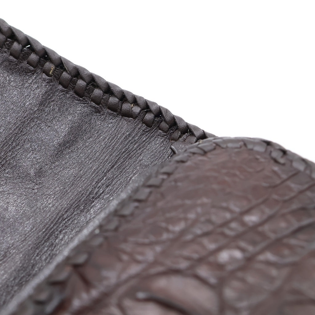 VAN AMBURG(ヴァンアンバーグレザーズ) Exotic Leather Biker Wallet エキゾチックレザー ロールドテールピース バイカーウォレット 財布 ブラウン