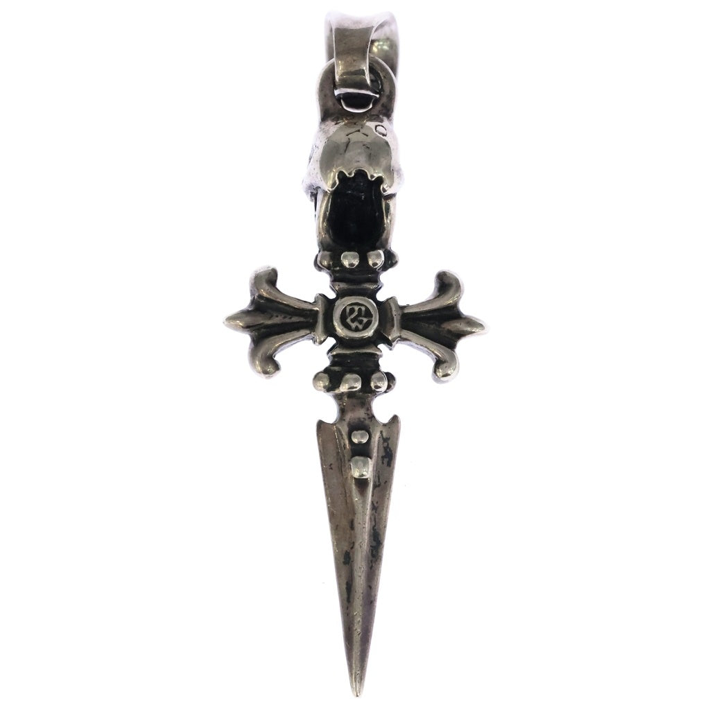 Travis Walker(トラヴィスワーカー) DOUBLE SKULL CROSS DAGGER ダブルスカル クロスダガー ペンダントトップ ネックレストップ シルバー