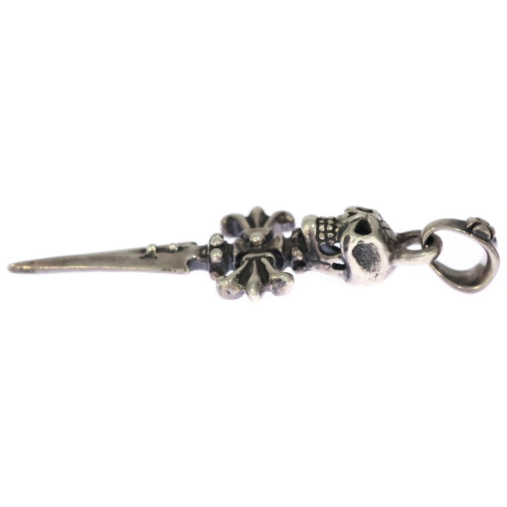 Travis Walker(トラヴィスワーカー) DOUBLE SKULL CROSS DAGGER ダブルスカル クロスダガー ペンダントトップ ネックレストップ シルバー