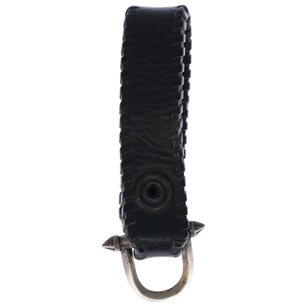 REID MFG リード エムエフジー KEY CHAIN BELT LOOP W/GOTHIC SURF レザー キーチェーン ベルトループ ゴシックサーフ ブラック/シルバー REID MFG(リード エムエフジー) KEY CHAIN BELT LOOP W/GOTHIC SURF