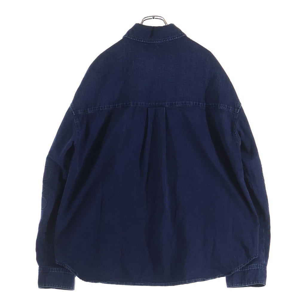 LOEWE(ロエベ) 24AW ANAGRAM OVERSHIRT アナグラム エンブロイダリー デザイン オーバーサイズ 長袖 シャツ インディゴ H526Y1DW07