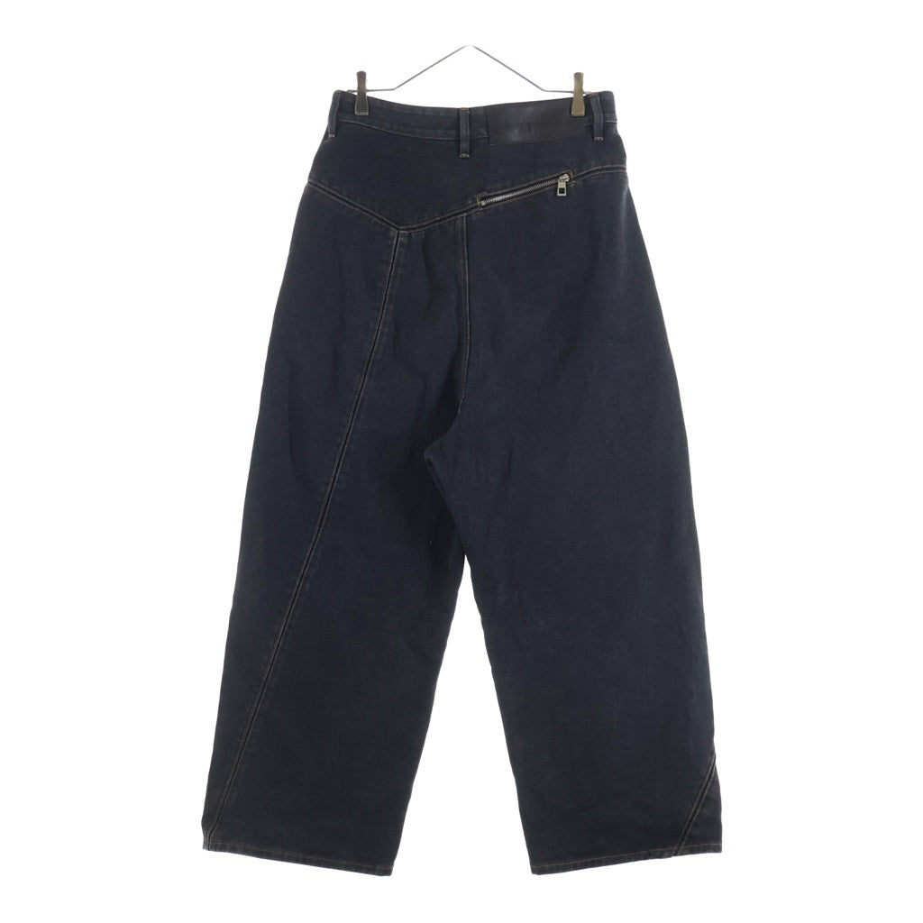 LOEWE(ロエベ) 23SS PUZZLE JEANSパズルジーンズ アシンメトリー ステッチデザイン デニム パンツ ブラック H526Y11X42