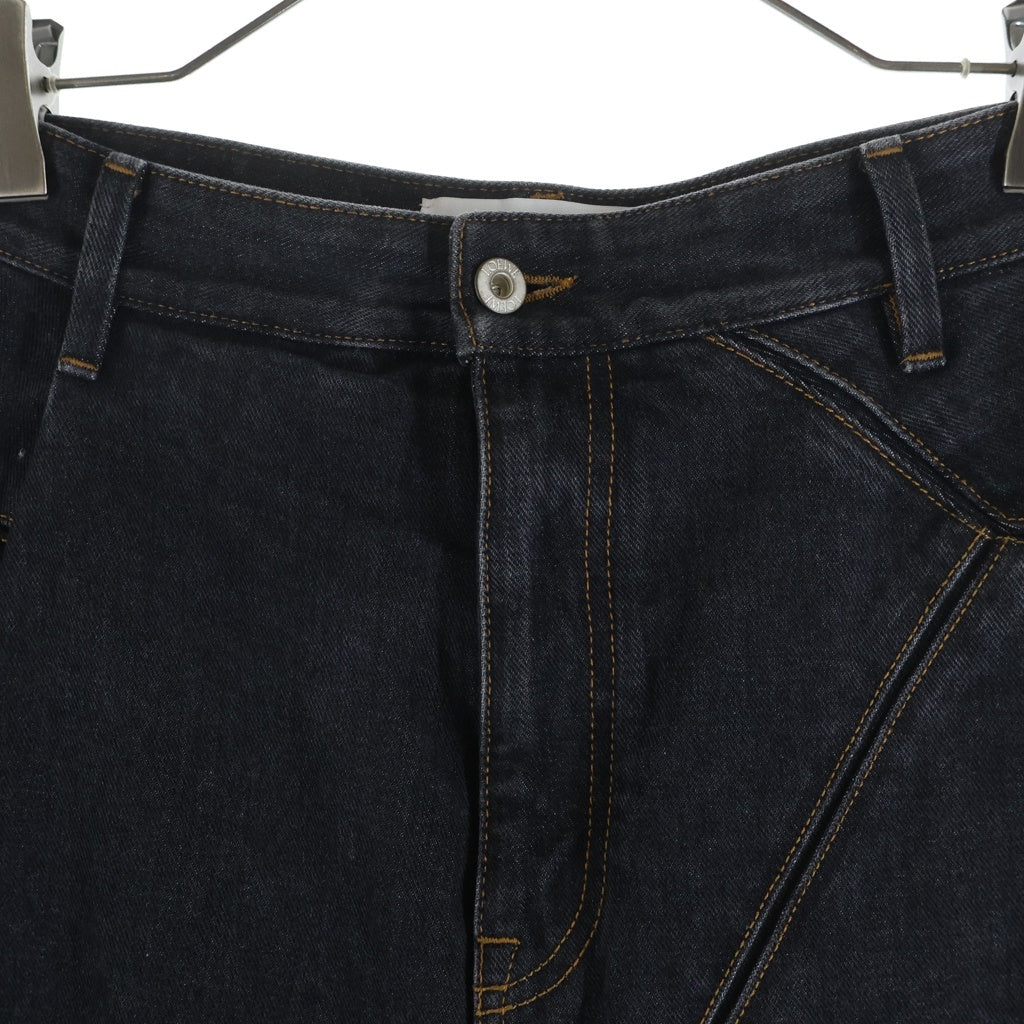 LOEWE(ロエベ) 23SS PUZZLE JEANSパズルジーンズ アシンメトリー ステッチデザイン デニム パンツ ブラック H526Y11X42