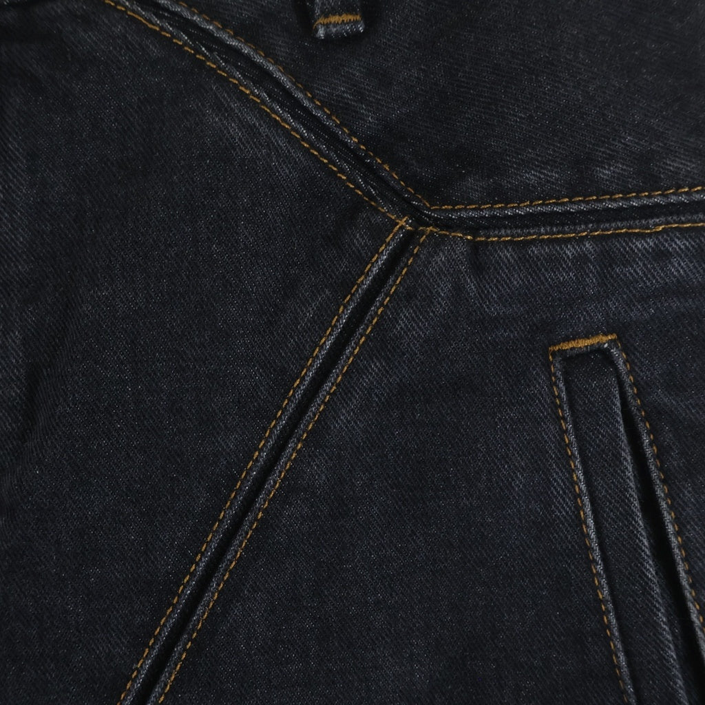 LOEWE(ロエベ) 23SS PUZZLE JEANSパズルジーンズ アシンメトリー ステッチデザイン デニム パンツ ブラック H526Y11X42