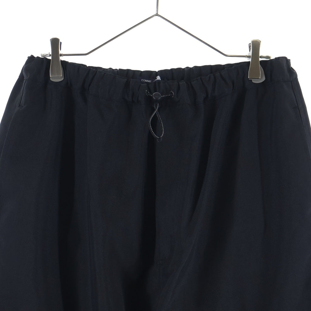 COMME des GARCONS HOMME(コムデギャルソンオム) 23AW Parachute Pants エステルマットクロス ドローコード パラシュートパンツ ブラック HL-P005 AD2023