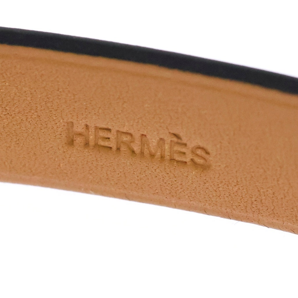 HERMES(エルメス) トゥアレグ レザー バングル ブレスレット A刻印 シルバー/ブラウン
