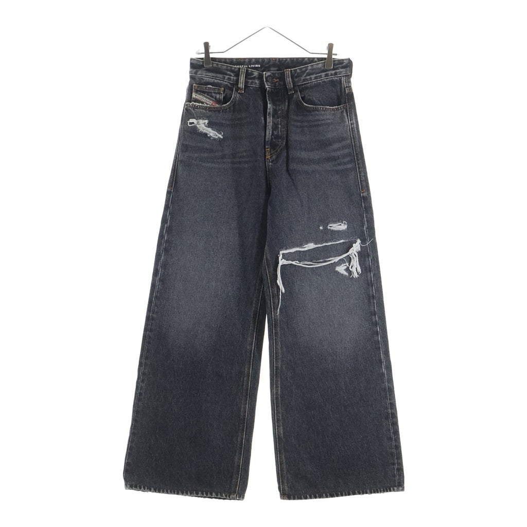 DIESEL(ディーゼル) D-RISE ダメージ加工 デニム クラッシュ ワイドデニムパンツ インディゴ A0637