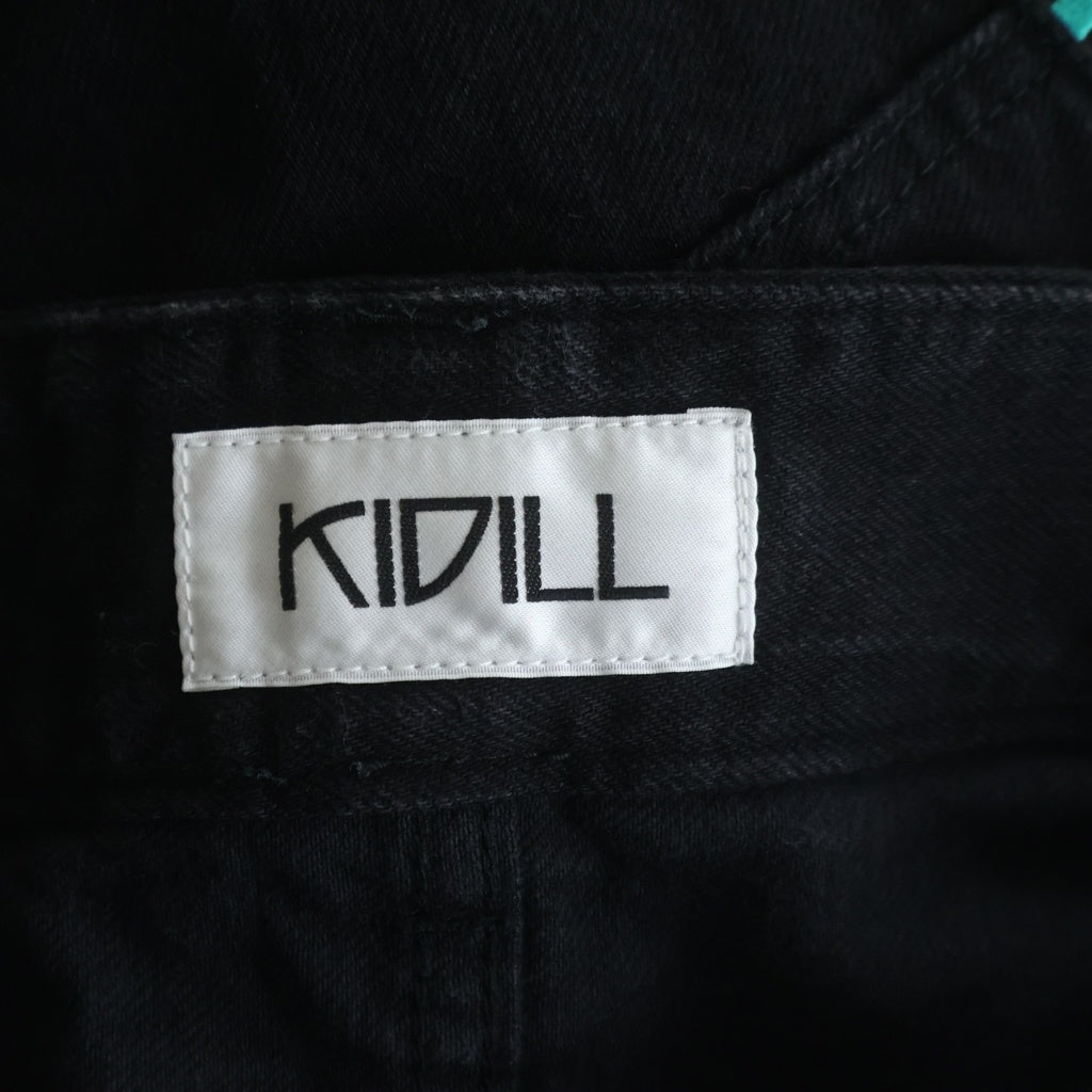 KIDILL(キディル) BUT ROSE DENIM PANTS バット ローズ クラッシュ デニムパンツ ブラック KL431