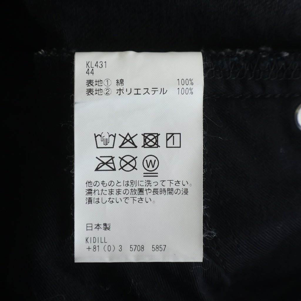 KIDILL(キディル) BUT ROSE DENIM PANTS バット ローズ クラッシュ デニムパンツ ブラック KL431