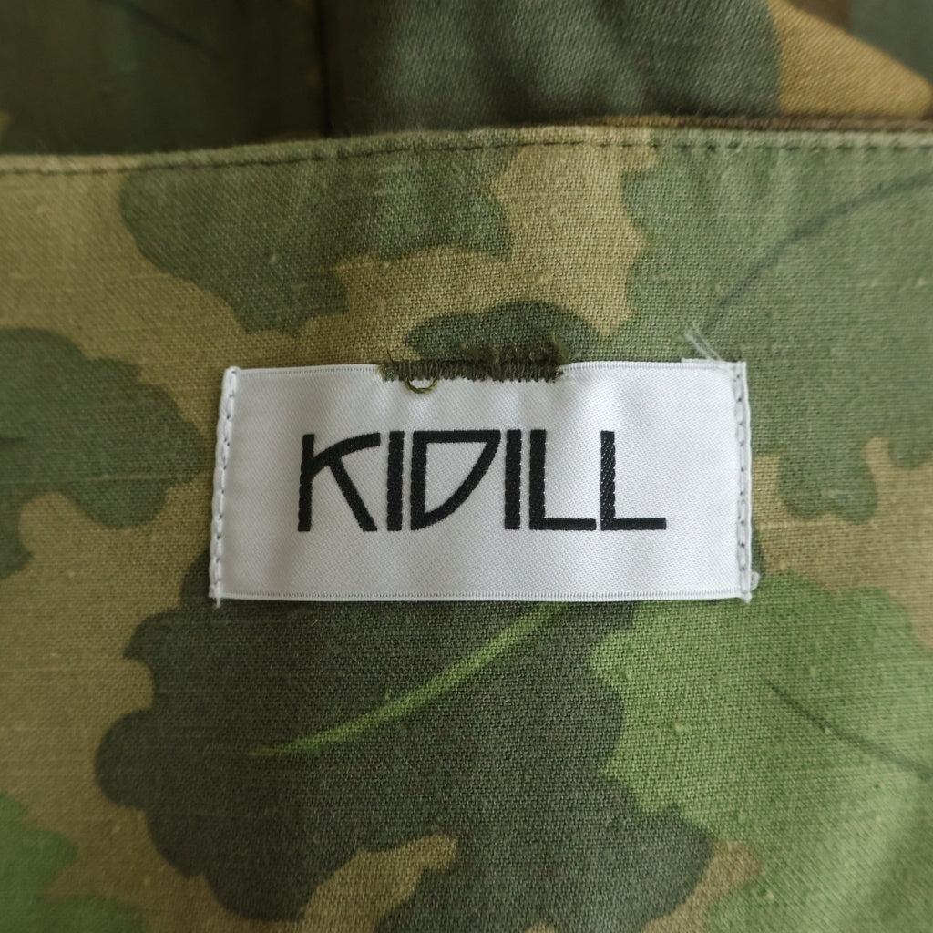 KIDILL(キディル) スーパービッグシルエット クレイジーパターン カモ柄 迷彩 ベルト付きバギーショーツ カーキ KL383-B