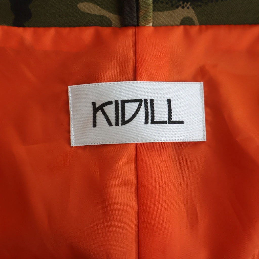 KIDILL(キディル) 20AW カモフラ クレイジーパターン 切り替え モッズコート ミリタリージャケット カーキ KL365