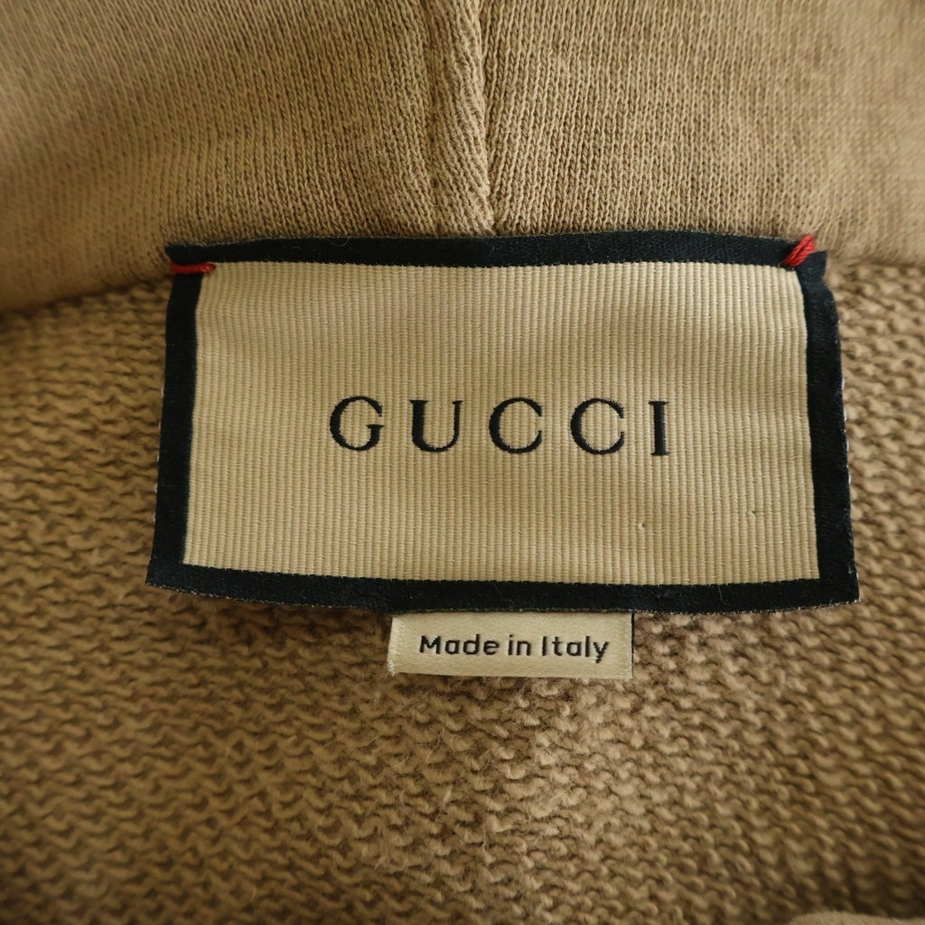 GUCCI(グッチ) GGシェリーライン ウェブストライプ ハーフジップ スウェットプルオーバーパーカー ブラウン 644656 XJC3W
