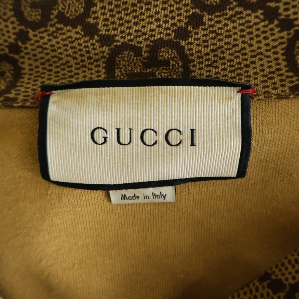 GUCCI(グッチ) 18AW GG Printed Technical Jersey Jacket GGプリントテクニカルジャージー ジップアップ トラックジャケット ブラウン 523488